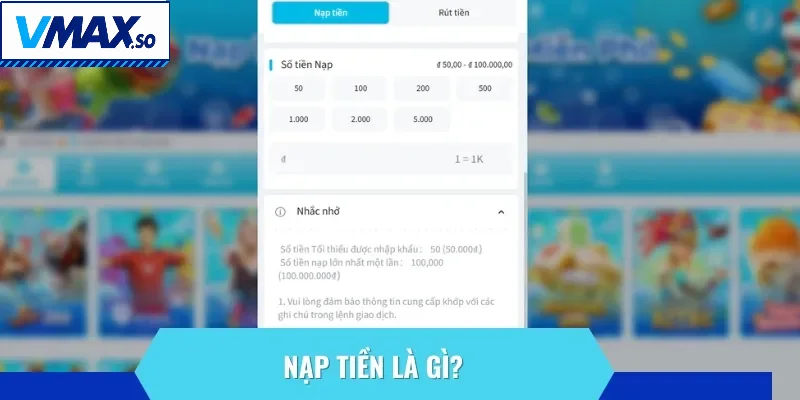 Nạp tiền là hình thức chuyển tiền vào ví cá cược trên hệ thống